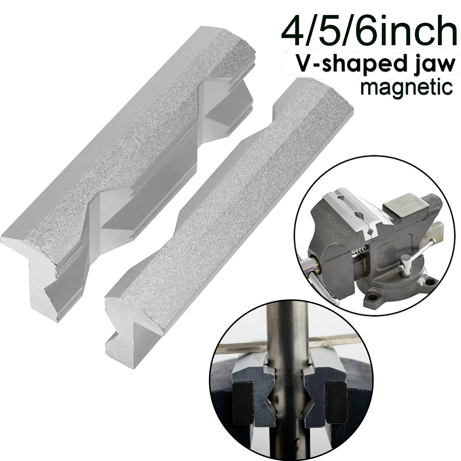Woodworking Bench Vise - Magnetic Vise Jaws 4/5/6inch V Type