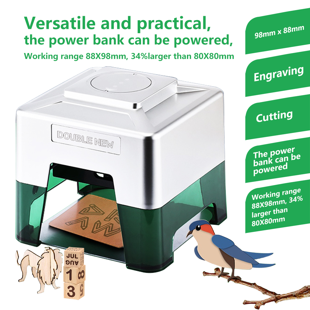3W Mini Laser Engraver Portabl - Woodworking Logo recension och pris