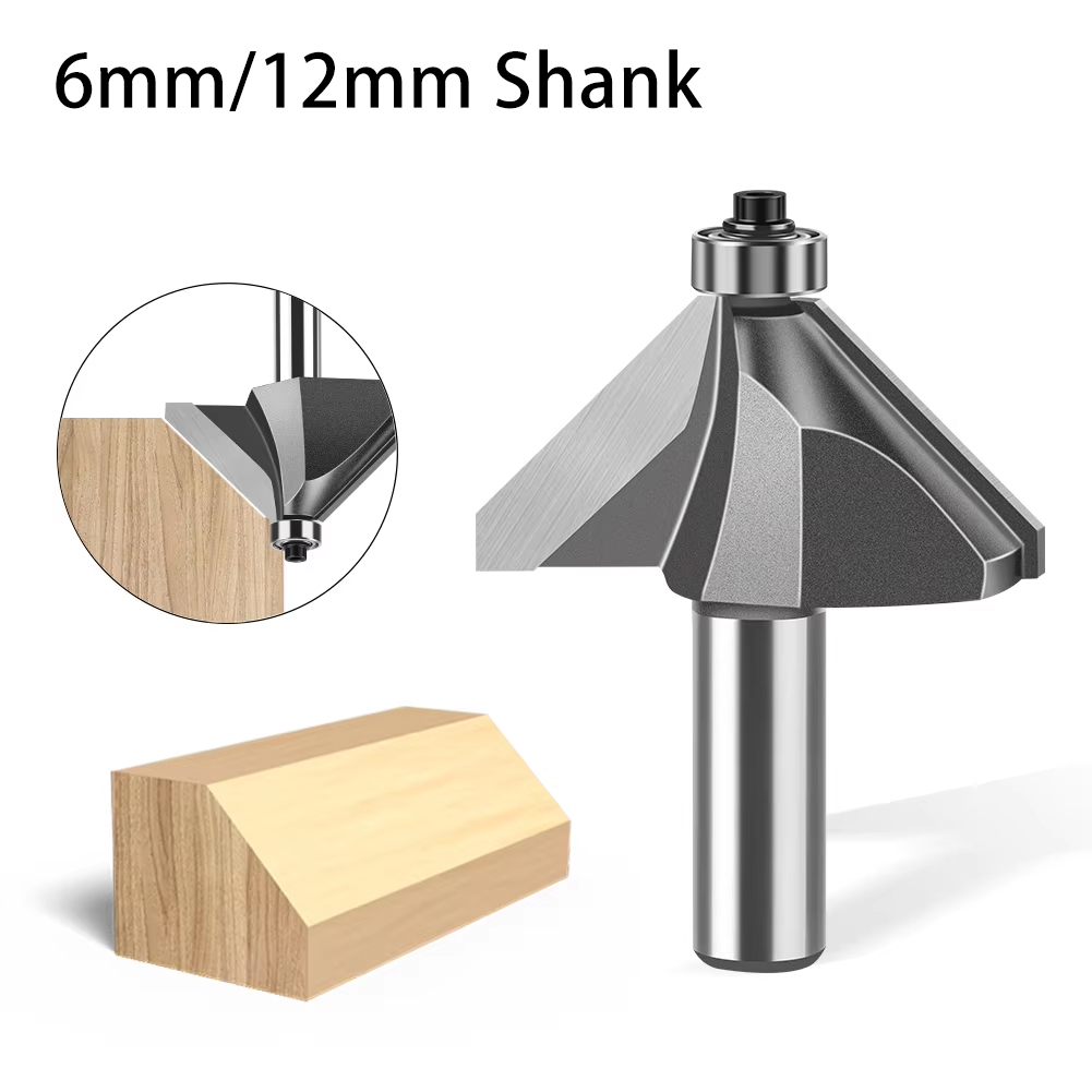 6mm 12mm Shank 45 Degree Bevel - Woodworking Edge Corner Planer recension och pris