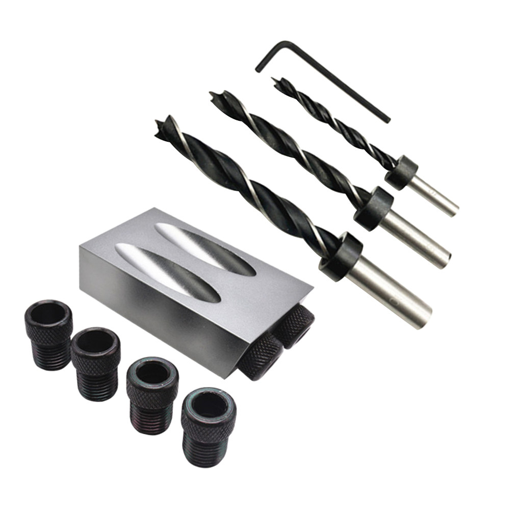 34pcs Oblique Hole Drill Set 1 - Woodworking Joint recension och pris