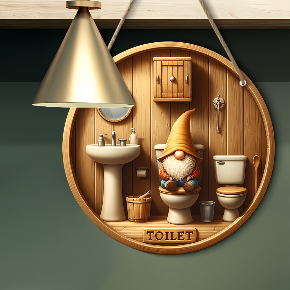 Country gnome toilet logo, woo - Woodworking Logo recension och pris