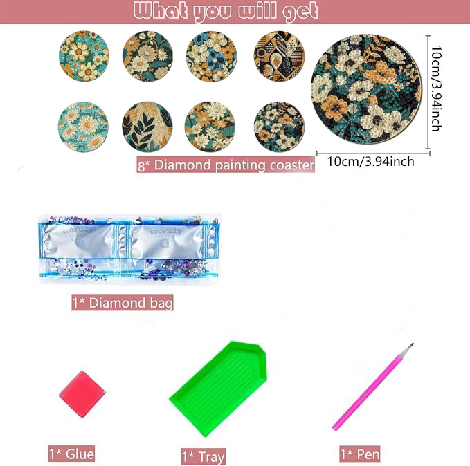 8 Pieces DIY Diamond Painting  - Woodworking Crafts recension och pris